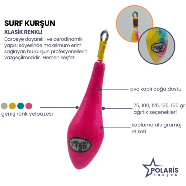 Polaris klasik renkli surf kurşun, balıkçılar için en iyi performanslı ürün.